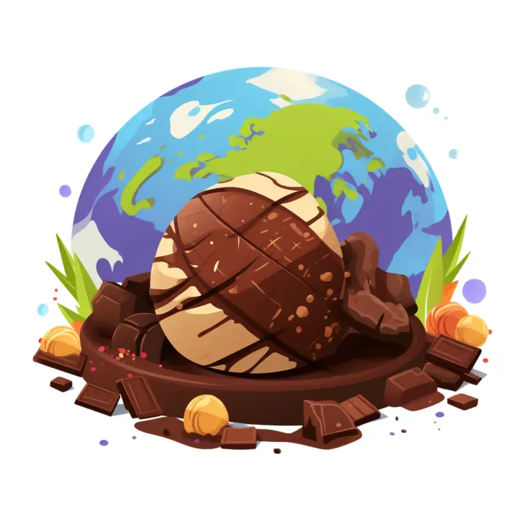 Chocolate Globe with Earth Background