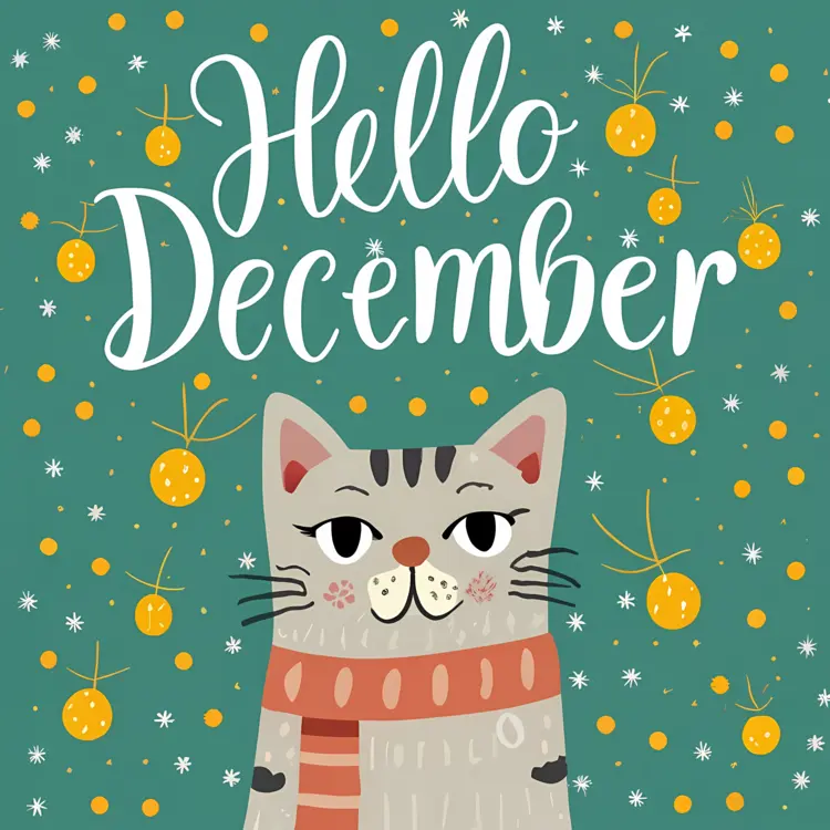 Cat with Scarf in December