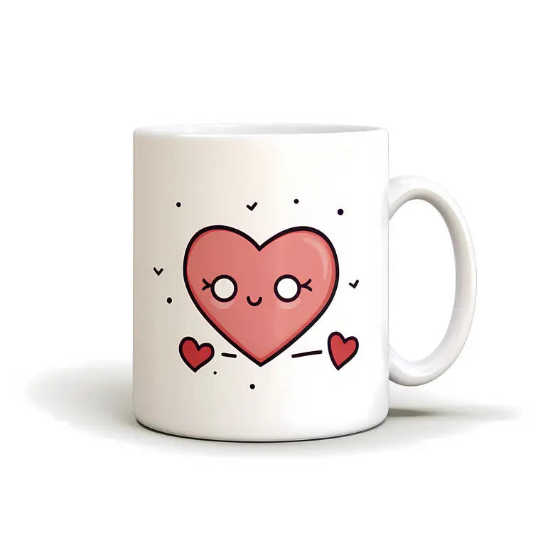 Cute Heart Mug Illustration