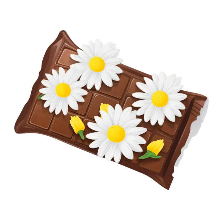 Chocolate Bar with Daisies