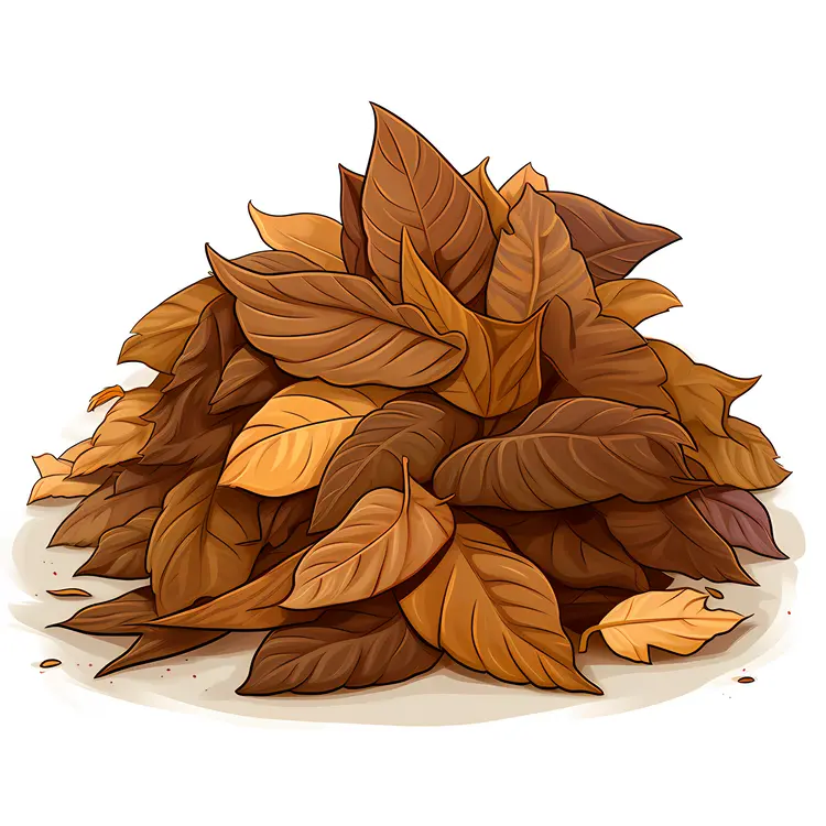 Pile of Brown Leaves in Autumn