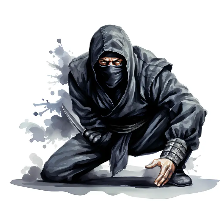 Crouching Ninja with Knife