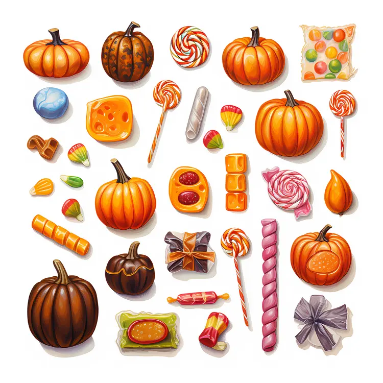 Pumpkins and Halloween Candies