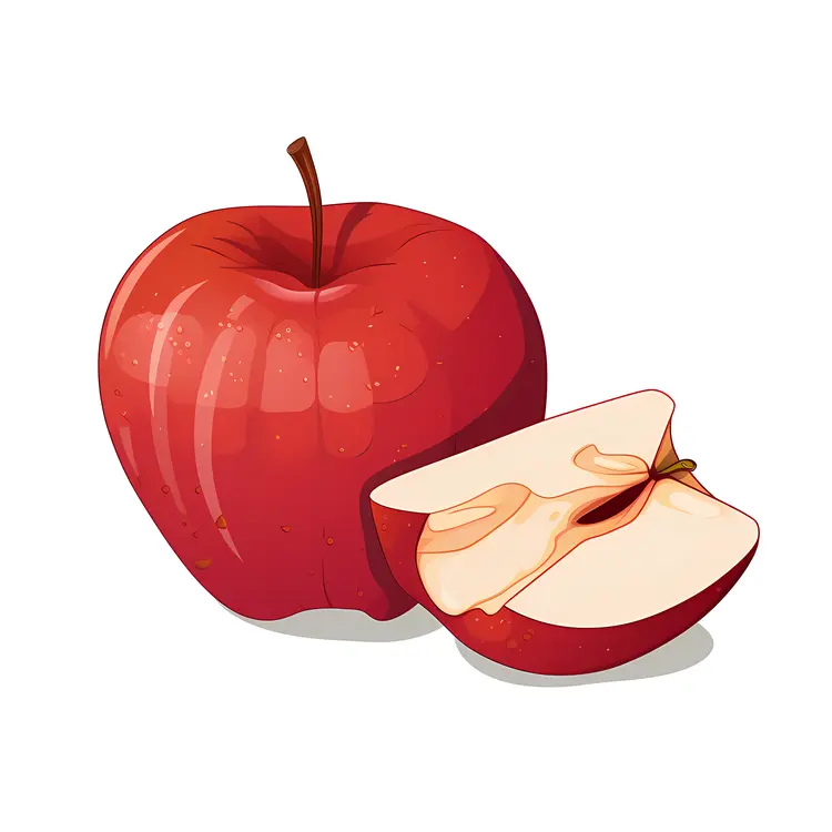 Fresh Red Apple Illustration