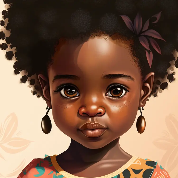 Beautiful Portrait of a Girl with Earrings and Floral Dress