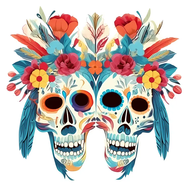 Colorful Sugar Skulls for Day of the Dead Celebration