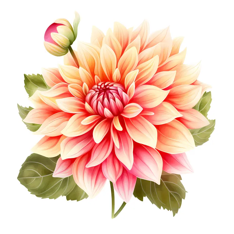 Beautiful Dahlia Flower Illustration