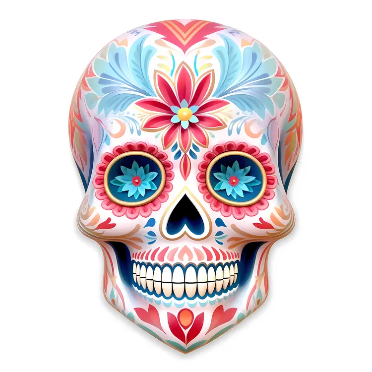 Colorful Sugar Skull for Day of the Dead Celebration
