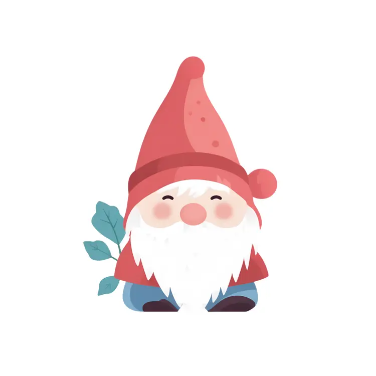 Cute Gnome with Red Hat and Beard