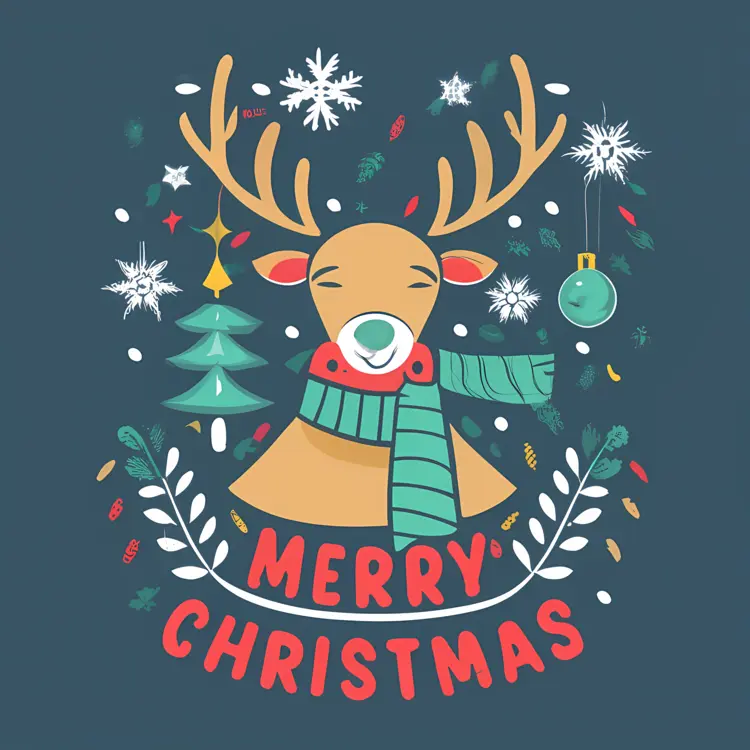Reindeer with Christmas Decorations