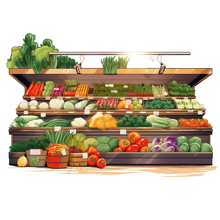 Colorful Vegetable Stand at Market