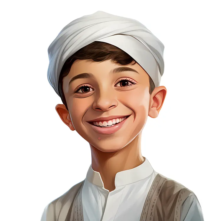 Smiling Boy in Traditional Clothing