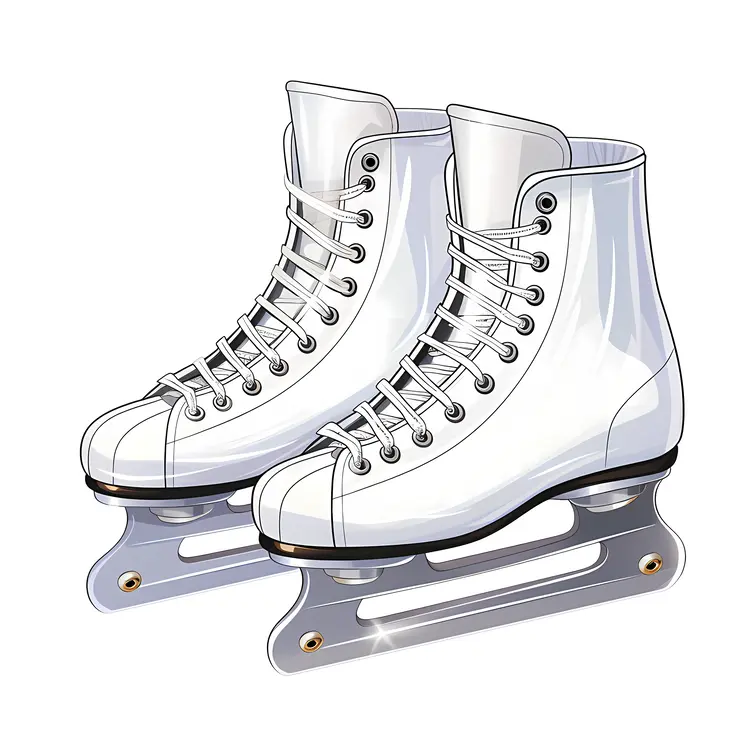 White Ice Skates with Laces