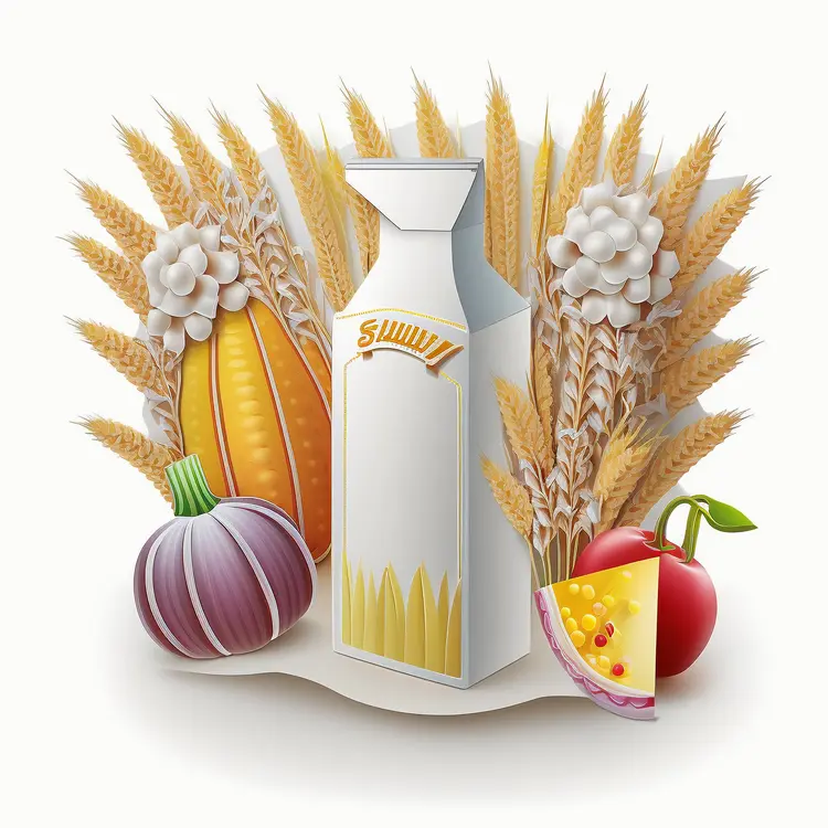 Milk Carton with Harvest Elements for Thanksgiving