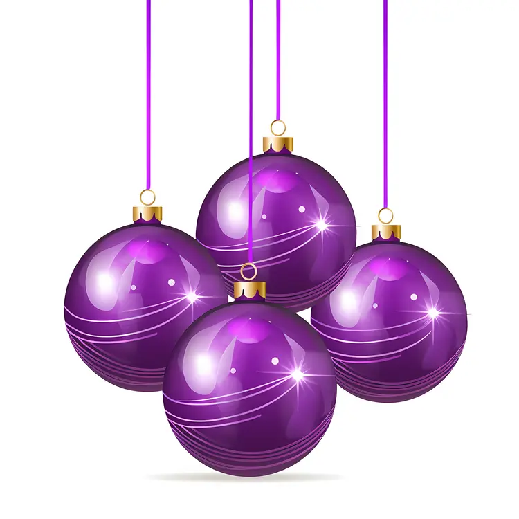 Shiny Purple Christmas Ornaments for Festive Decoration