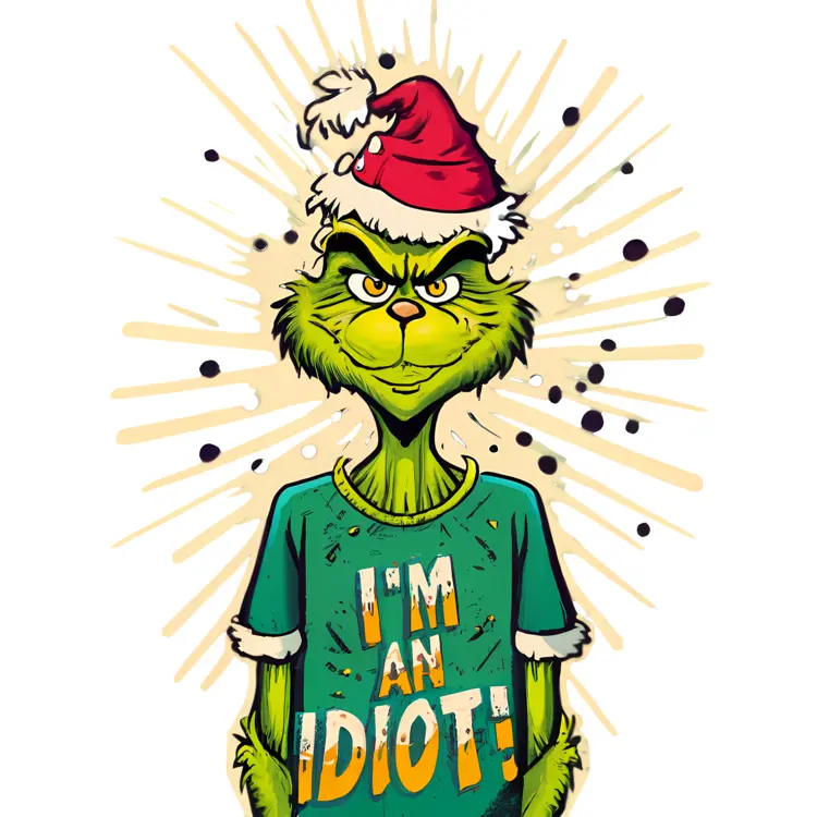 Grinch in I'm an Idiot Shirt