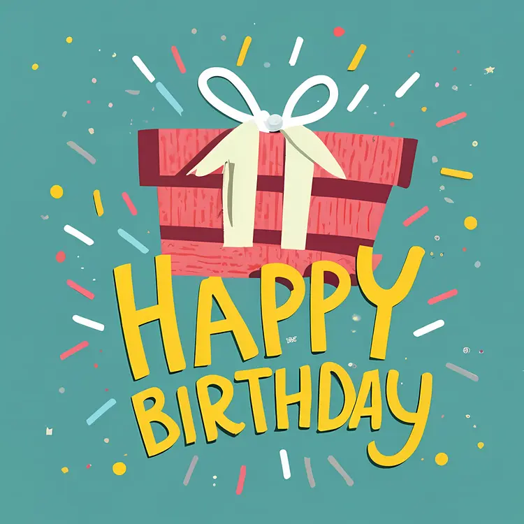 Happy Birthday with Gift Box