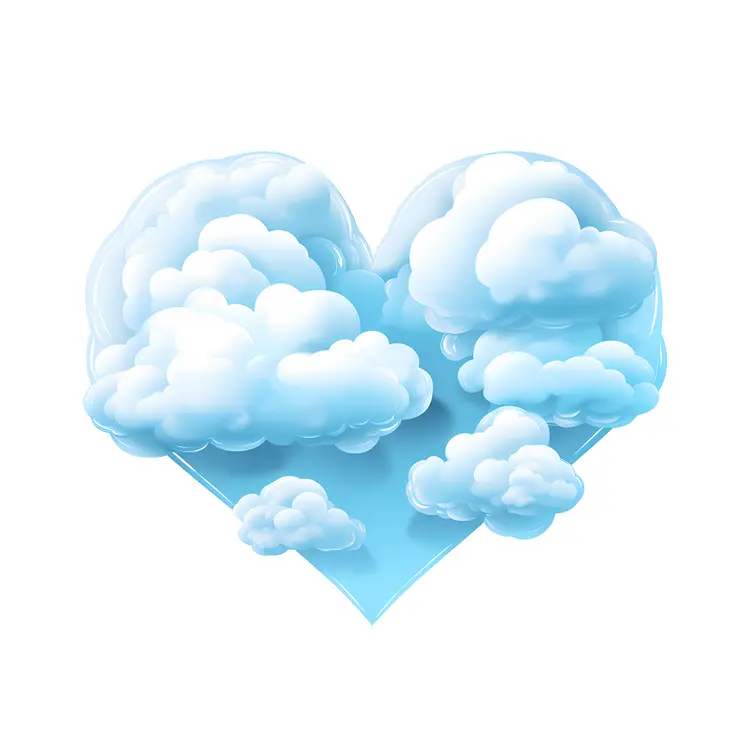 Blue Heart Cloud in a Serene Sky