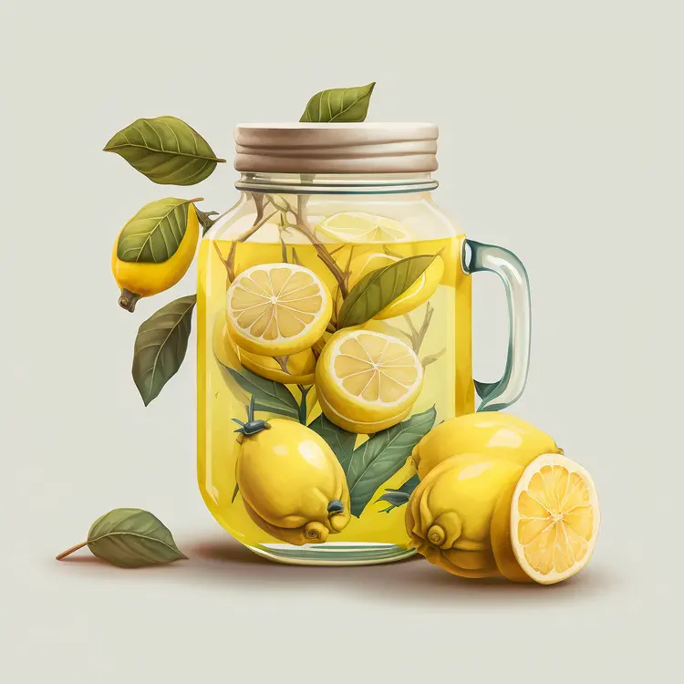 Refreshing Lemon Jar with Fresh Lemons