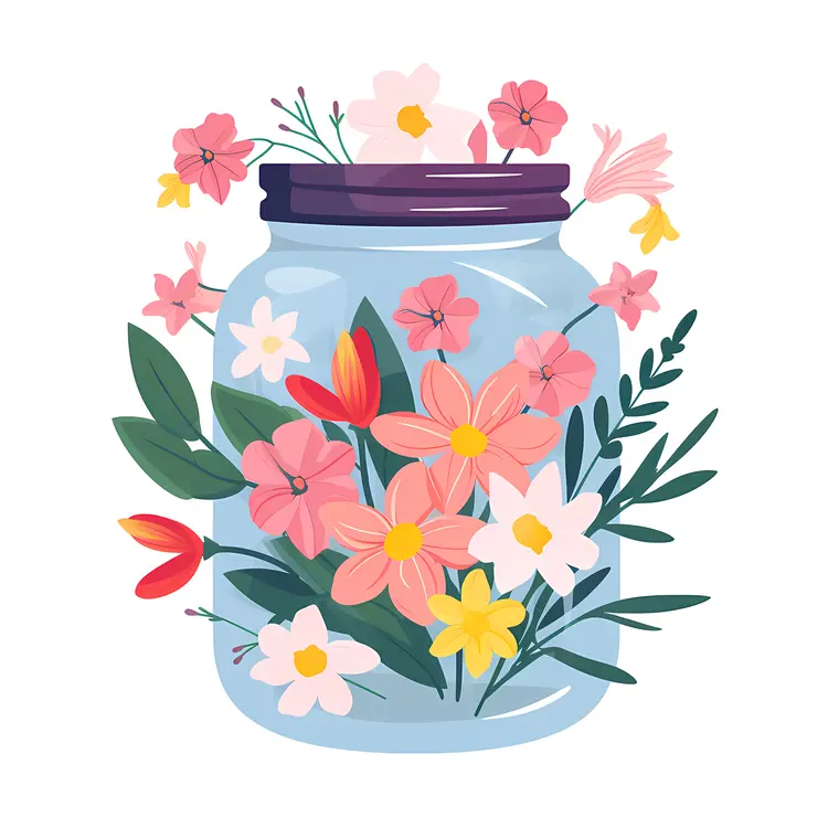 Spring Flowers in a Jar