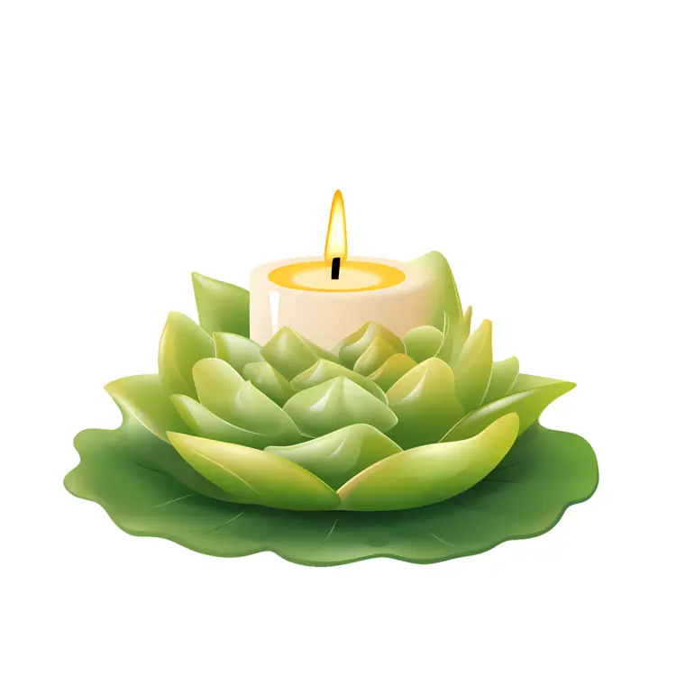 Green Flower Candle