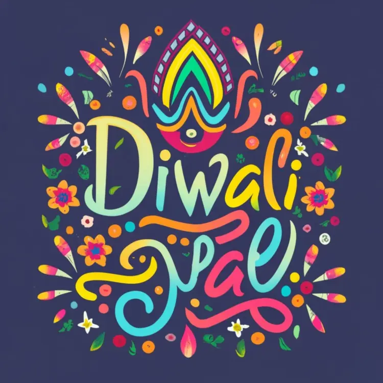 Diwali Greeting Card with Colorful Design