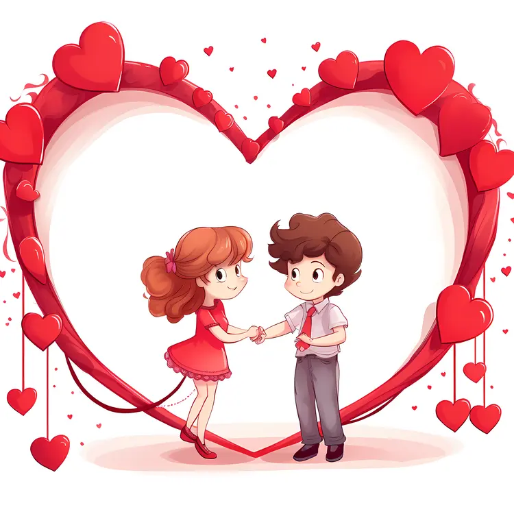 Couple in Heart Frame
