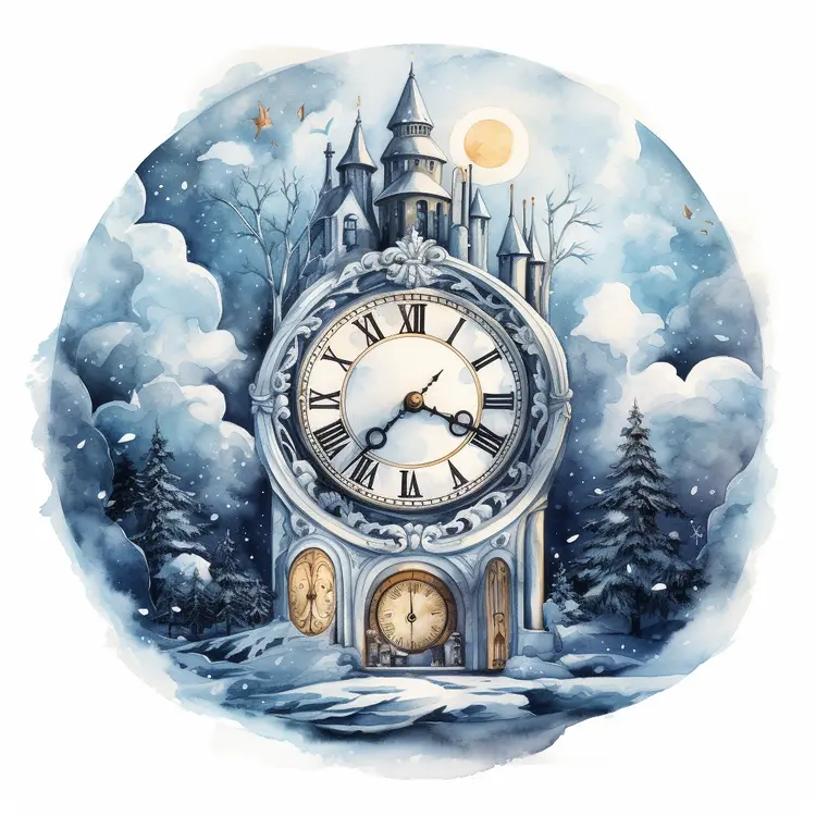 Castle Clock in Winter Wonderland
