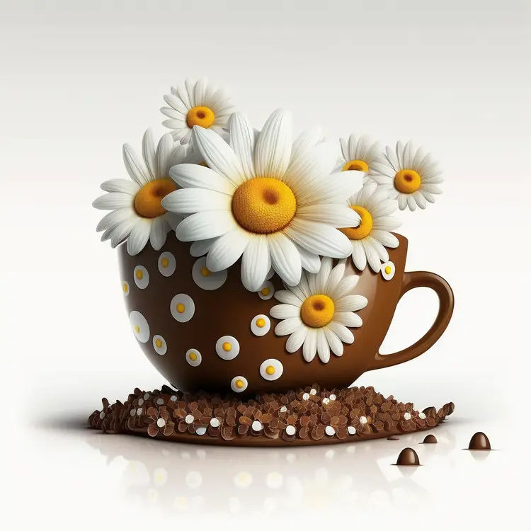 Beautiful Cup with Daisies Arrangement