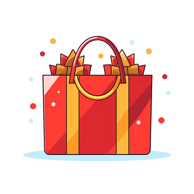 Red Gift Bag with Presents