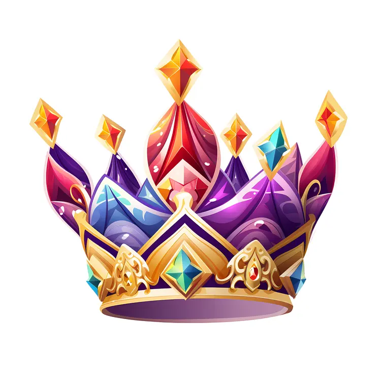 Multicolored Crown with Diamonds