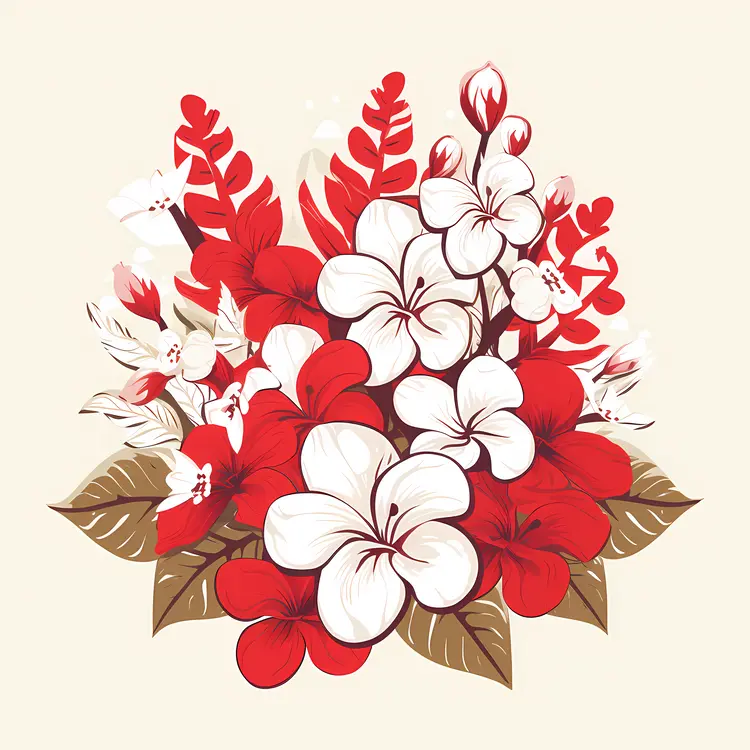 Beautiful Red and White Floral Arrangement