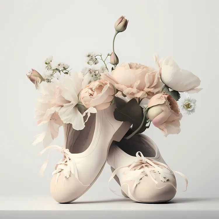 Elegant Ballet Shoes with Flowers