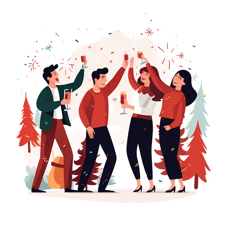 Friends Toasting in Celebration