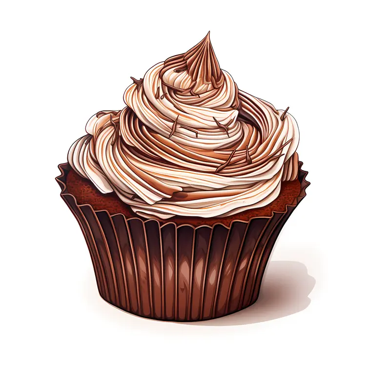 Chocolate Cupcake with Creamy Swirled Frosting