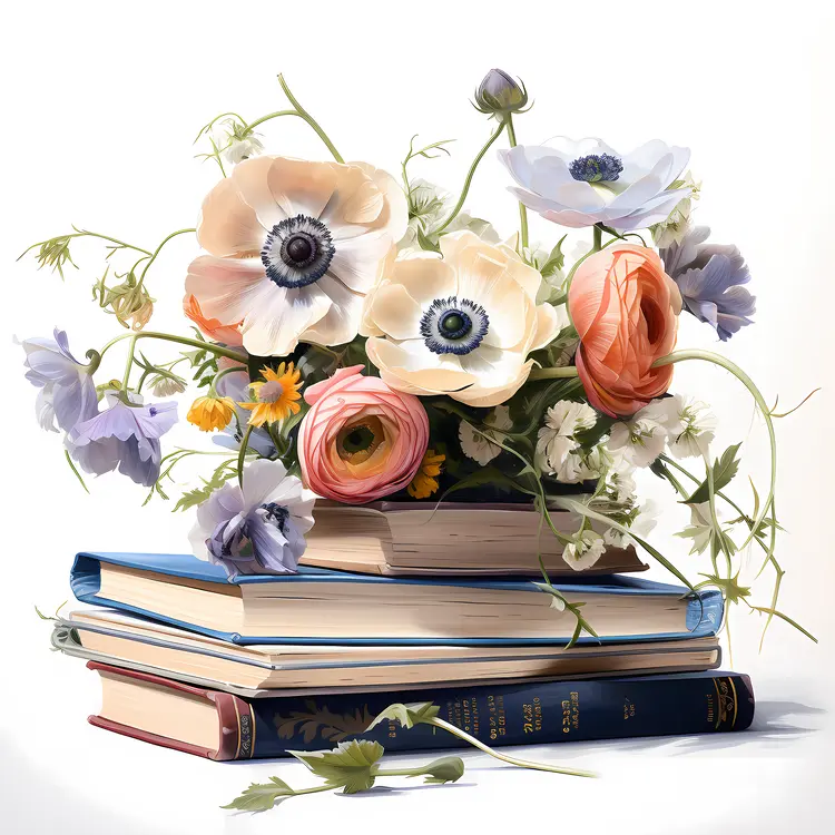 Flowers on Books