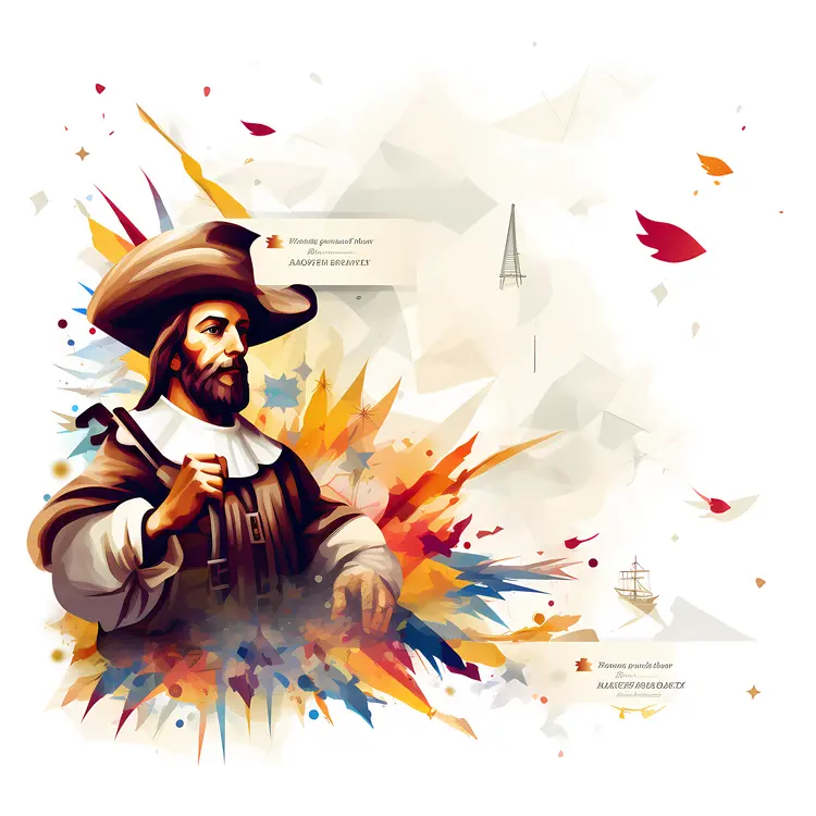 Colorful Portrait of a Historical Figure
