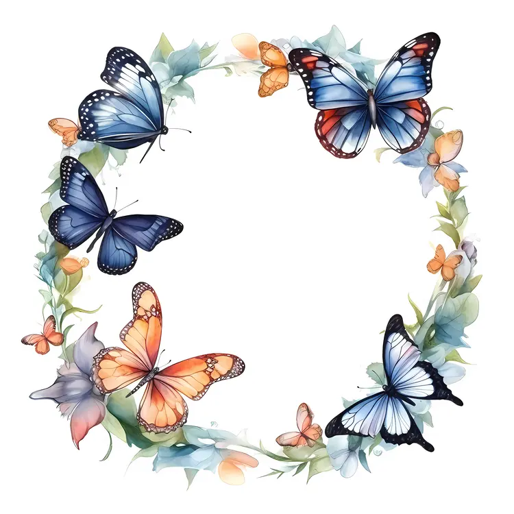 Delicate Butterfly Wreath with Pastel Flowers