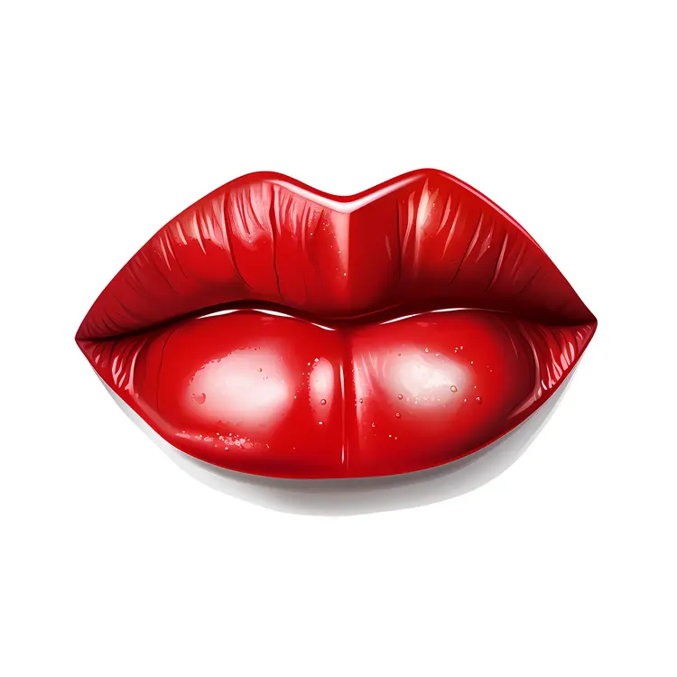 Glossy Red Lips Illustration
