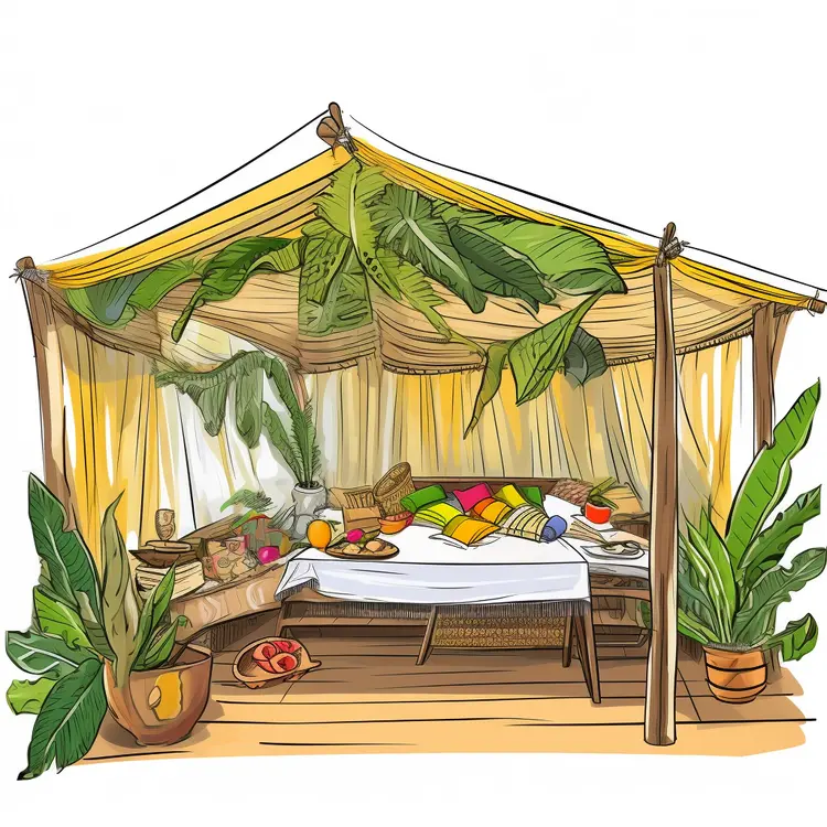 Tropical Canopy with Cushions and Plants