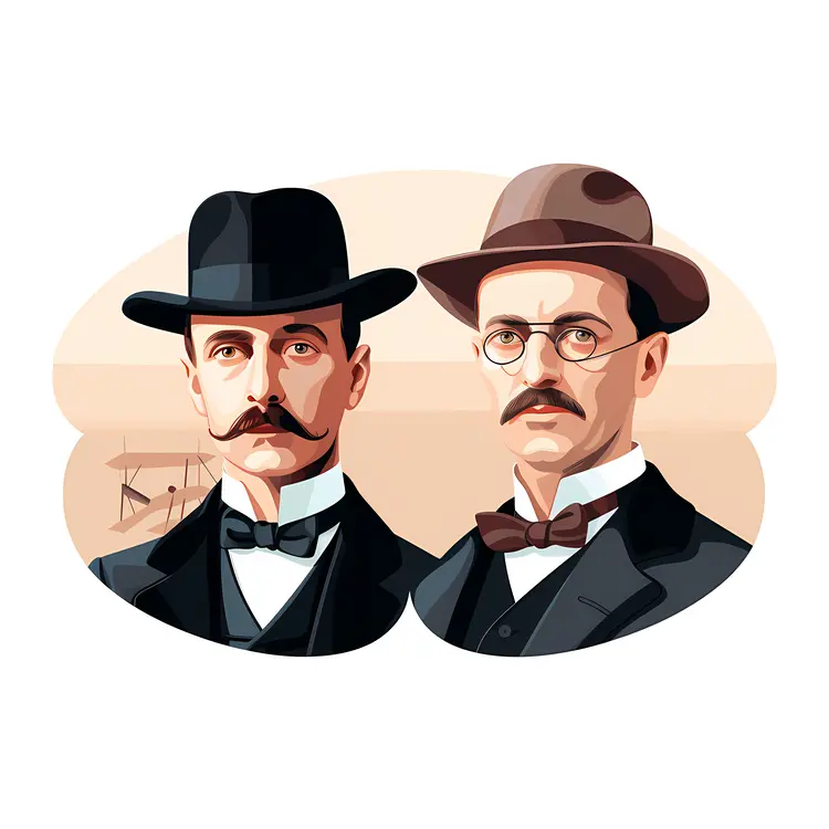 Portrait of Two Men in Suits and Hats