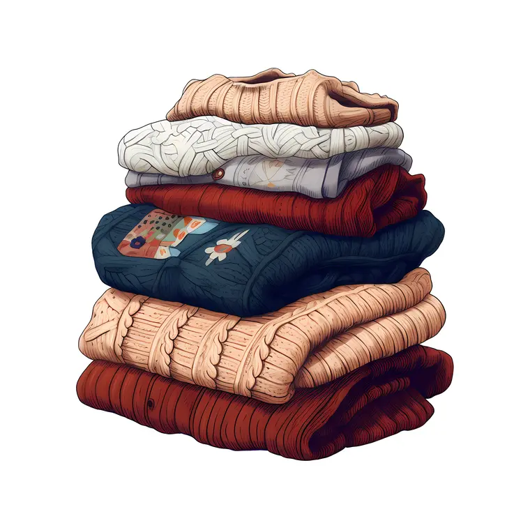 Neatly Stacked Folded Sweaters