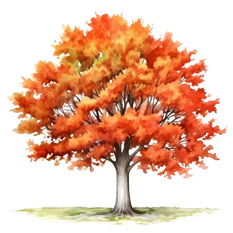 Tree with Orange Leaves