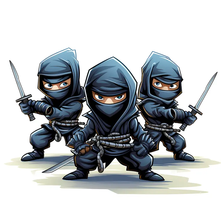 Three Stealthy Ninjas