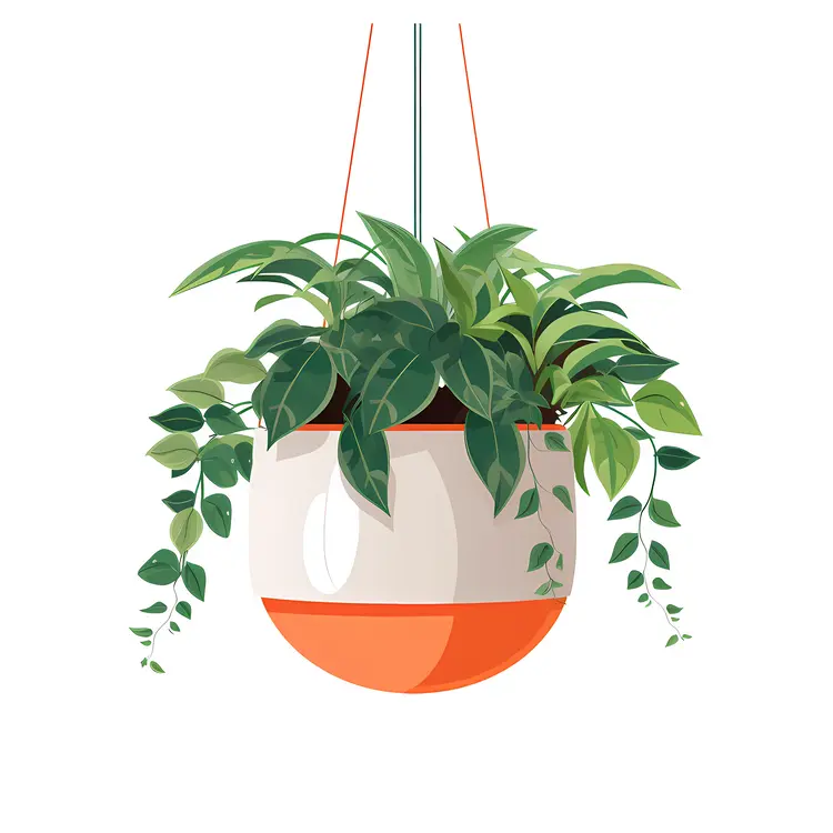 Green Hanging Plant in Decorative Pot