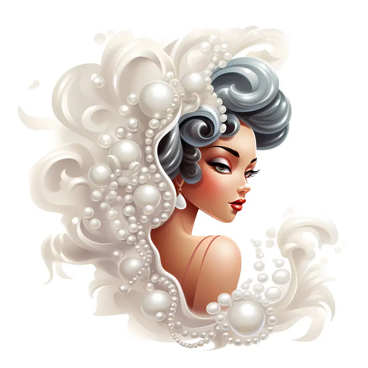 Graceful Woman with Pearls
