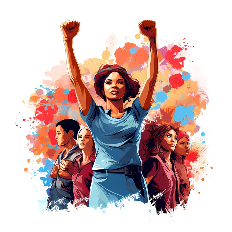 Empowered Women in Colorful Background