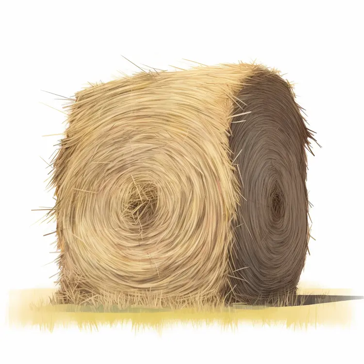 Hay Bale Illustration for Agricultural Concept