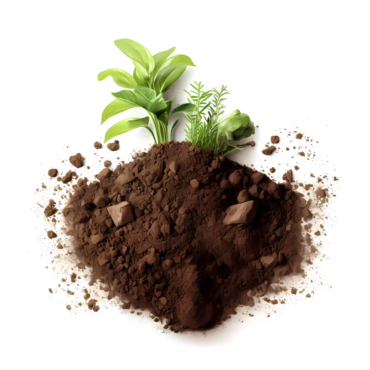 Soil with Seedlings and Plants