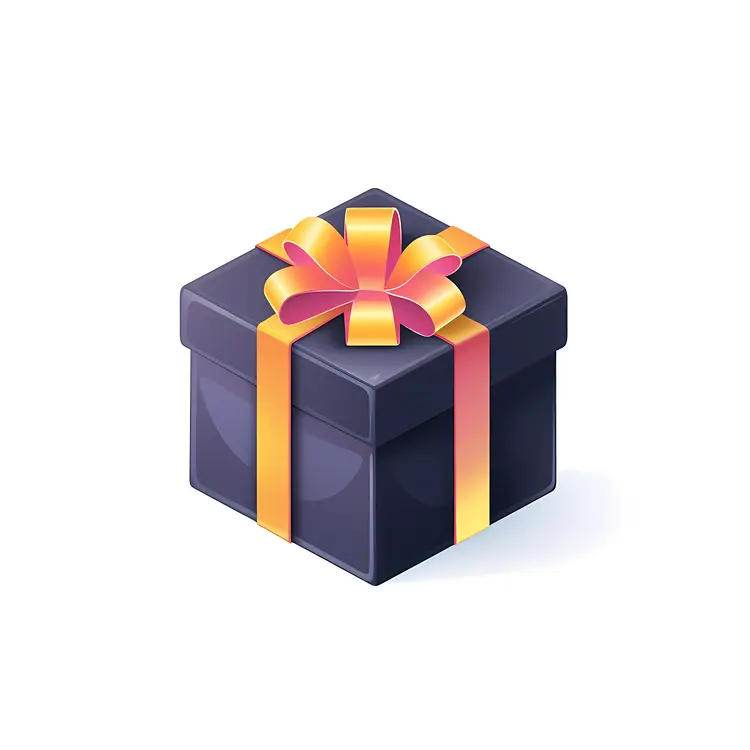 Purple Gift Box with Yellow Ribbon and Bow